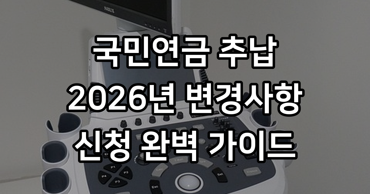 국민연금 추납 신청 방법