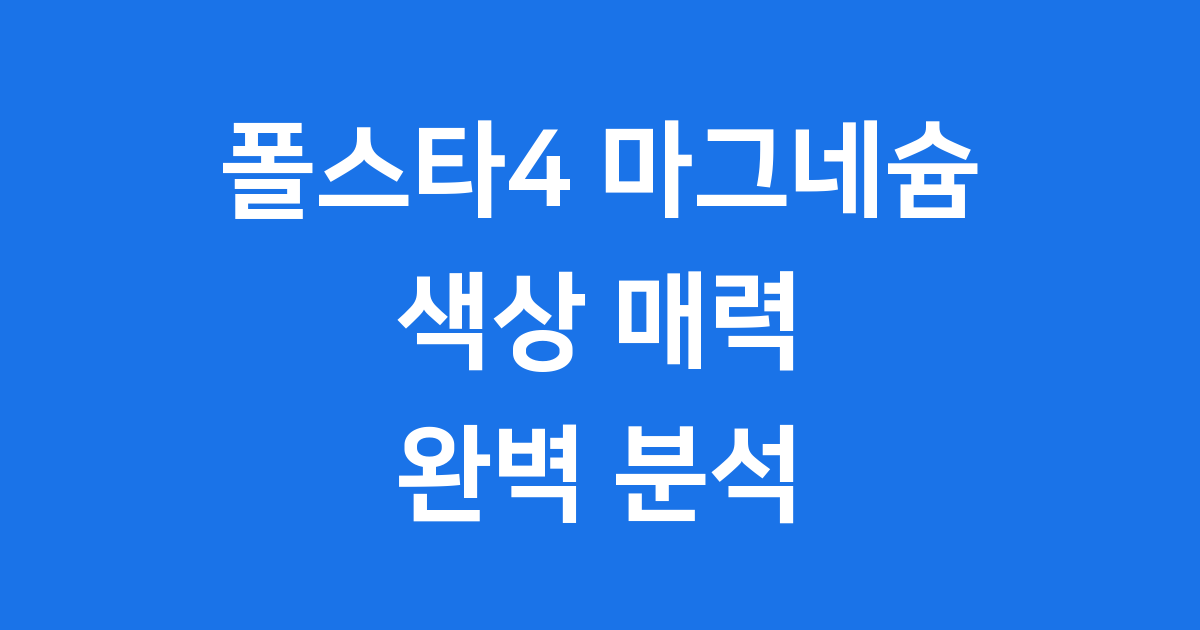 폴스타4 마그네슘 컬러의 매력