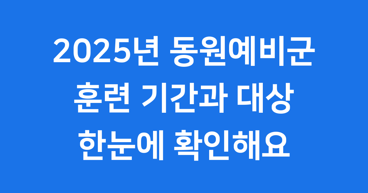 2025년 동원예비군 기간
