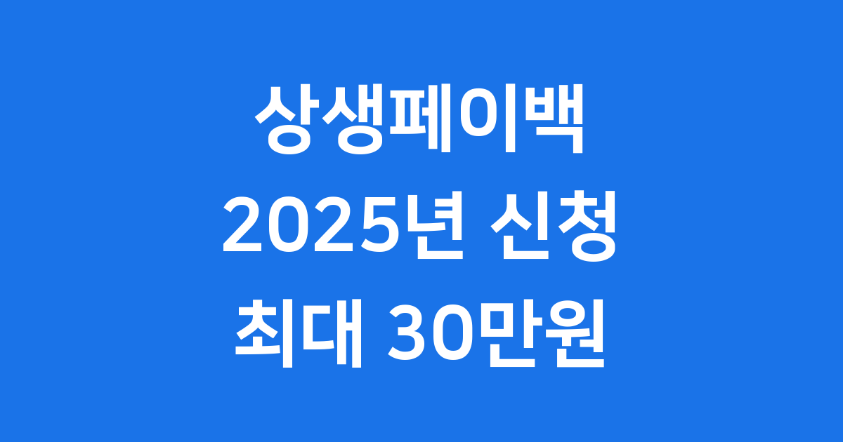 상생페이백 2025년 신청방법 자격조건
