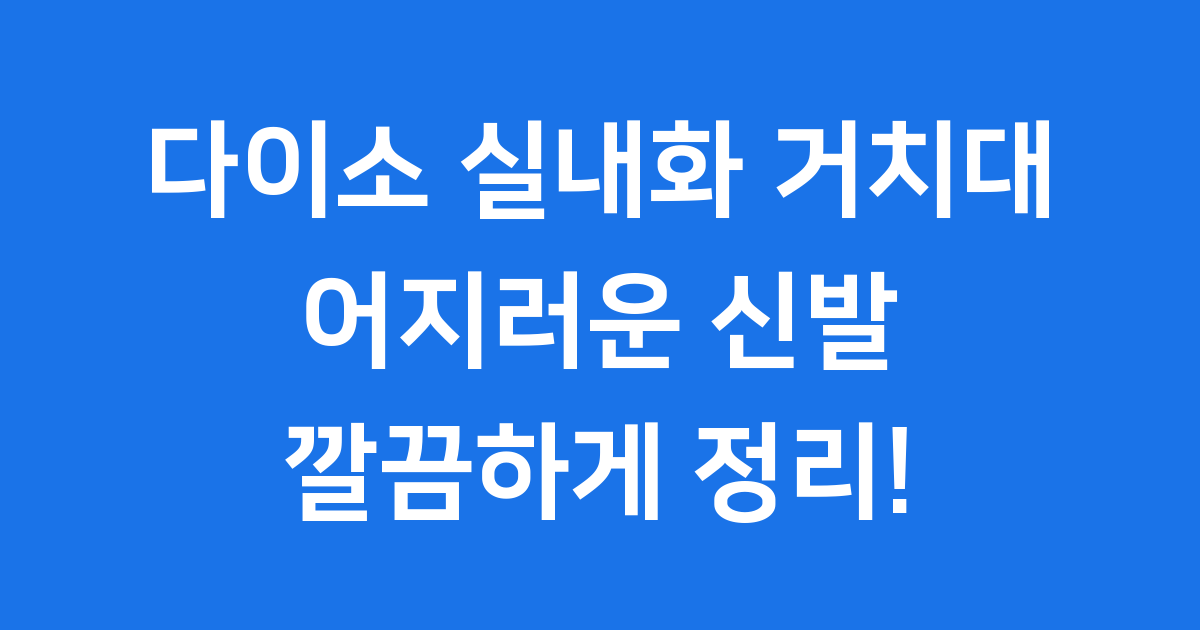 다이소 실내화 거치대, 우리 집 깔끔 정리의 비밀!