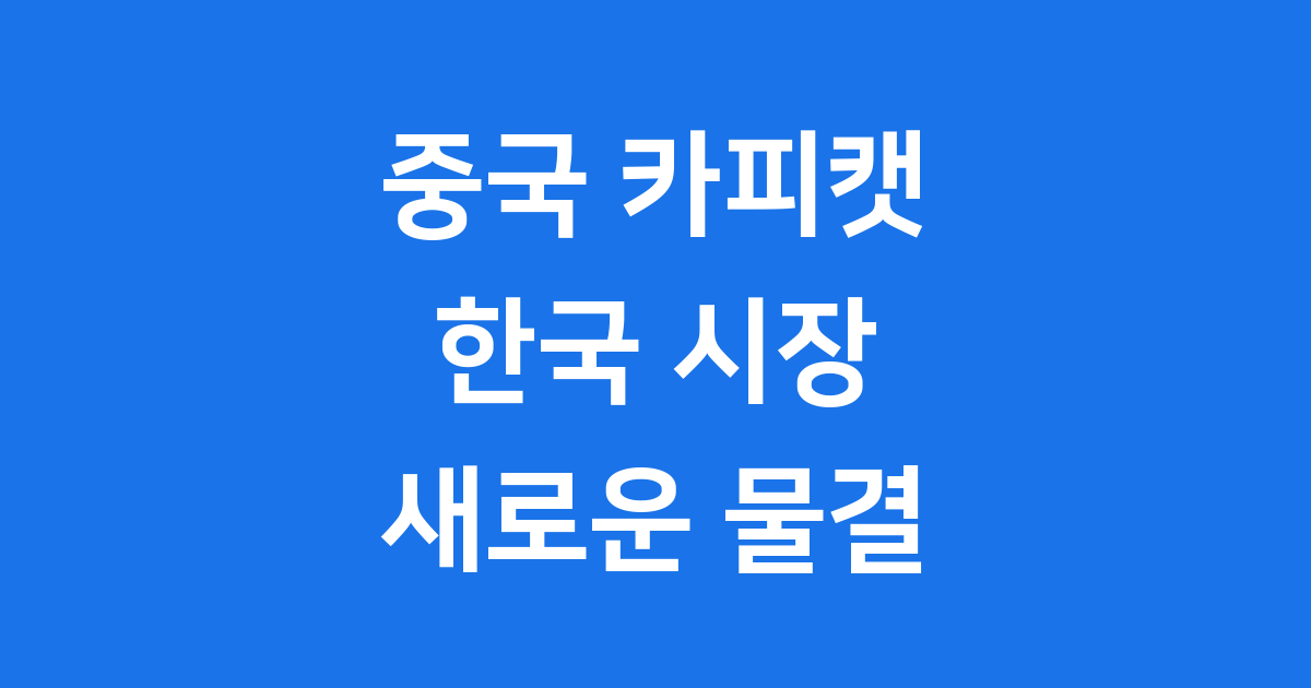 중국 카피캣, 한국 시장의 새로운 물결!