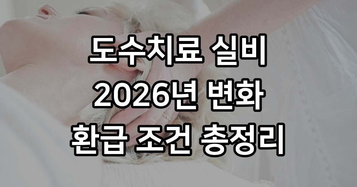 도수치료 실비보험 환급 조건