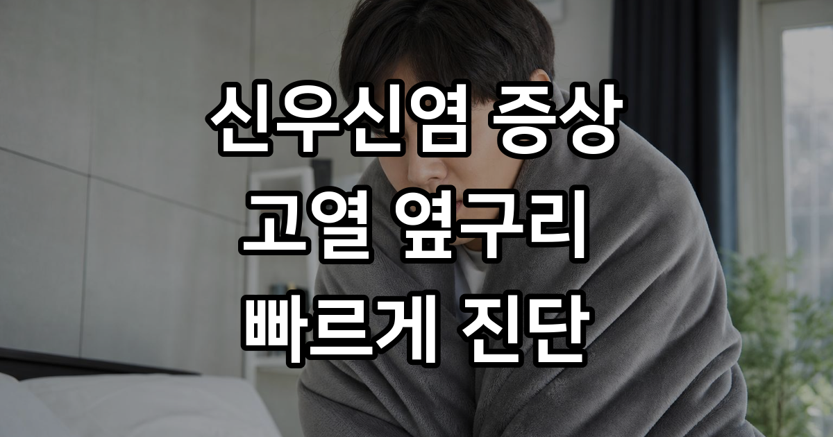 신우신염 증상 고열 옆구리통증 정확한 진단 치료
