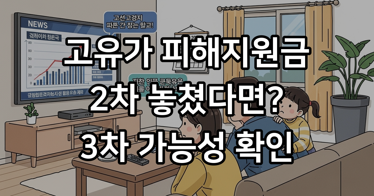 2026년 고유가 피해지원금 2차 놓친 분들 3차 특별 접수 확인!