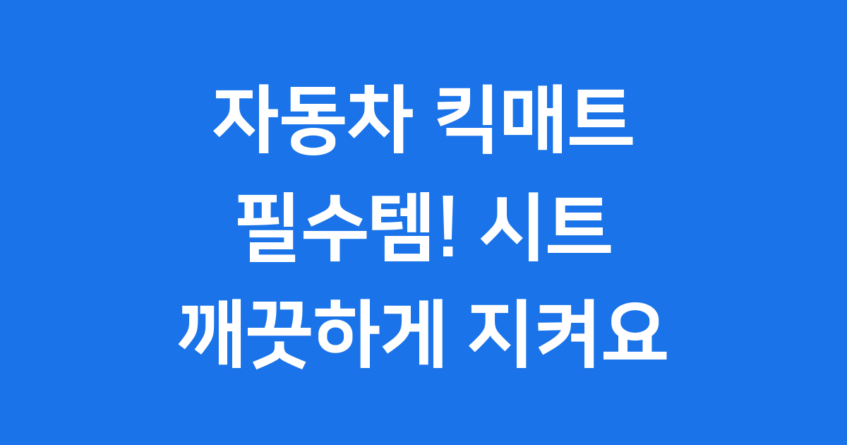 자동차 킥매트 필수템! 내 차 시트 깨끗하게 지키는 방법