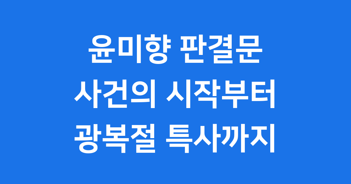윤미향 판결문 사건의 시작부터 광복절 특사까지