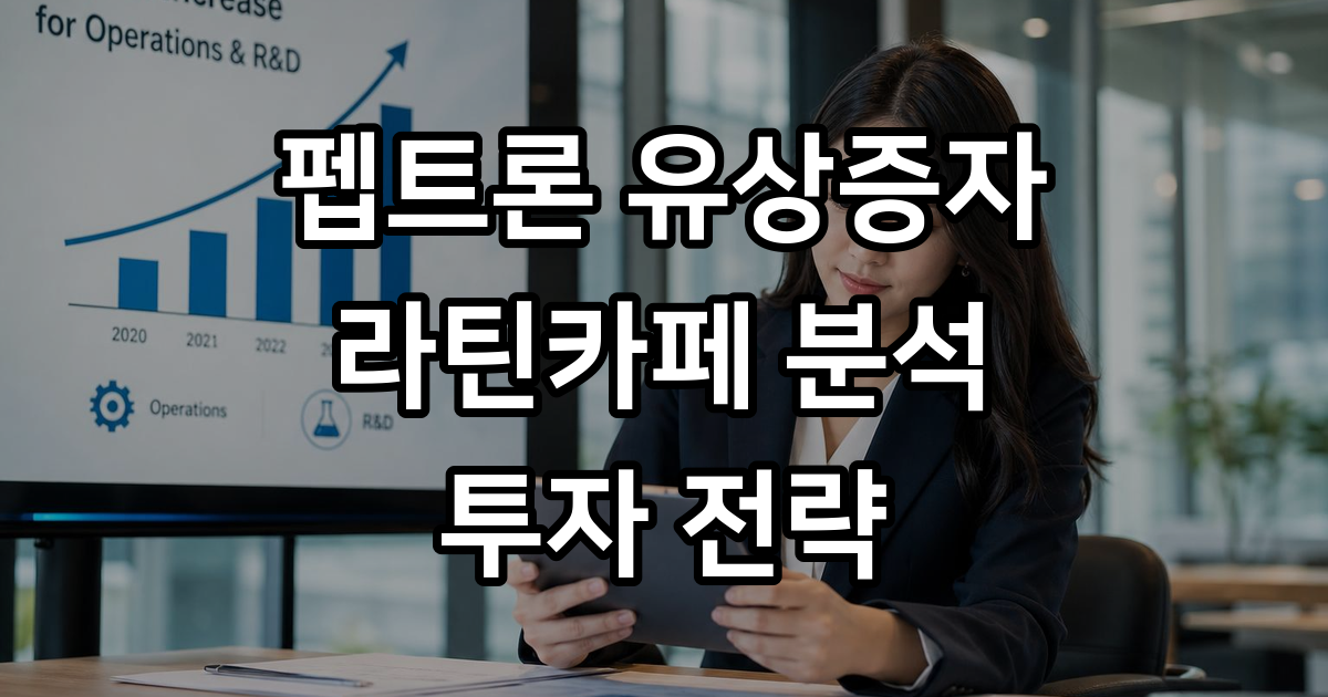 펩트론 유상증자 라틴카페 분석 투자 전략