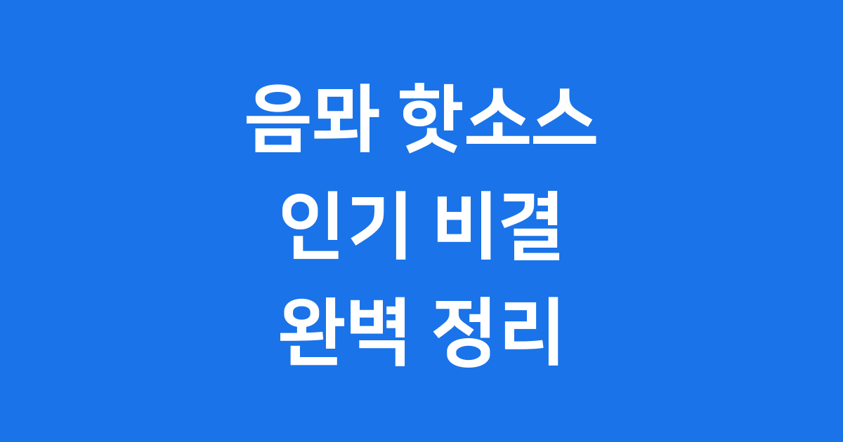 음뫄 핫소스 인기 비결 채널 전환부터 유니버스까지