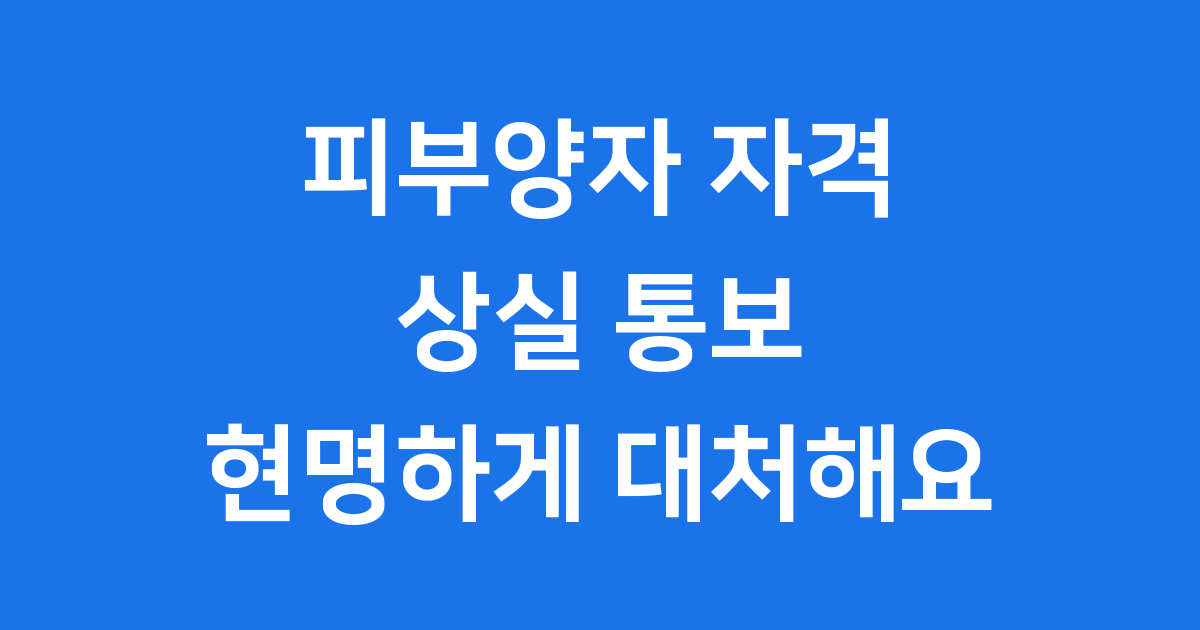 건강보험 피부양자 자격 상실