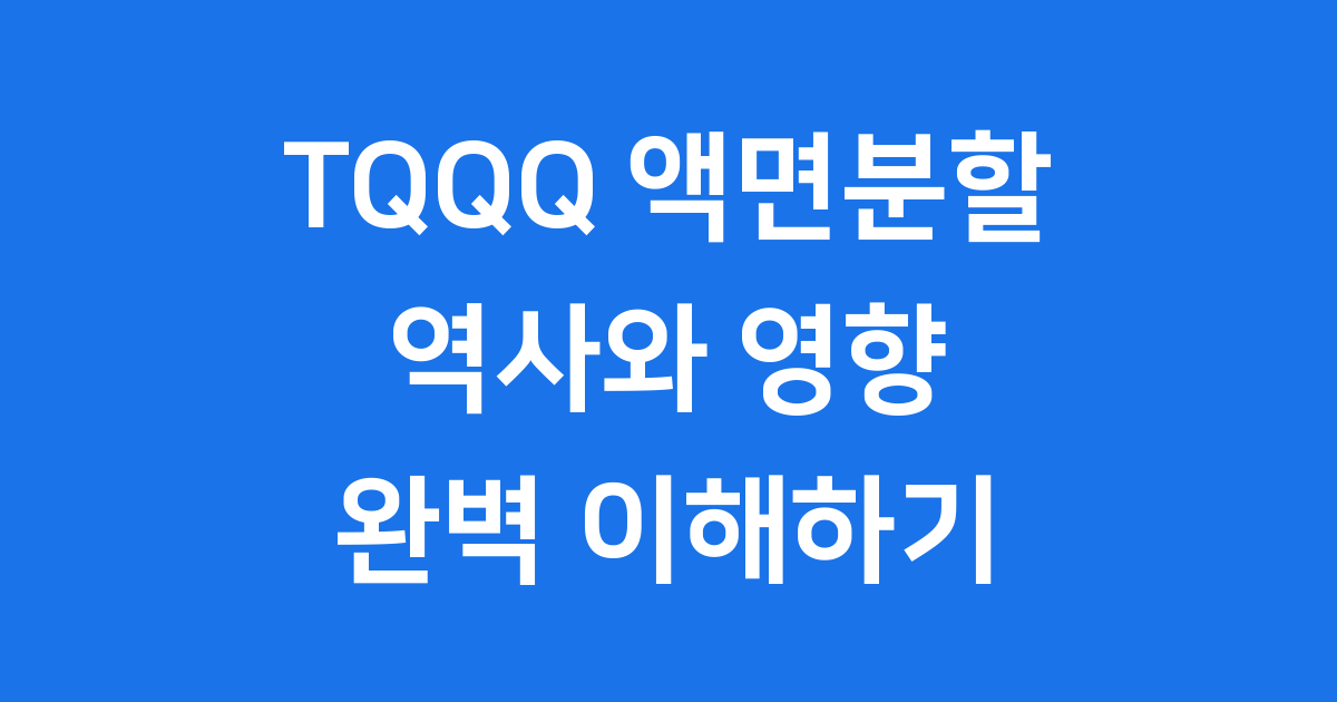 TQQQ 액면분할 역사
