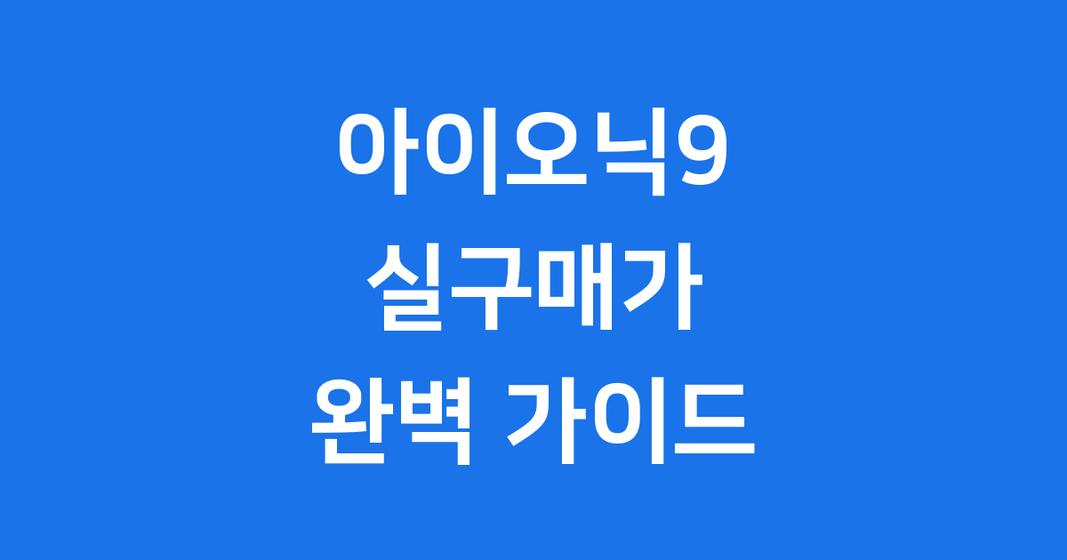 아이오닉9 실구매가