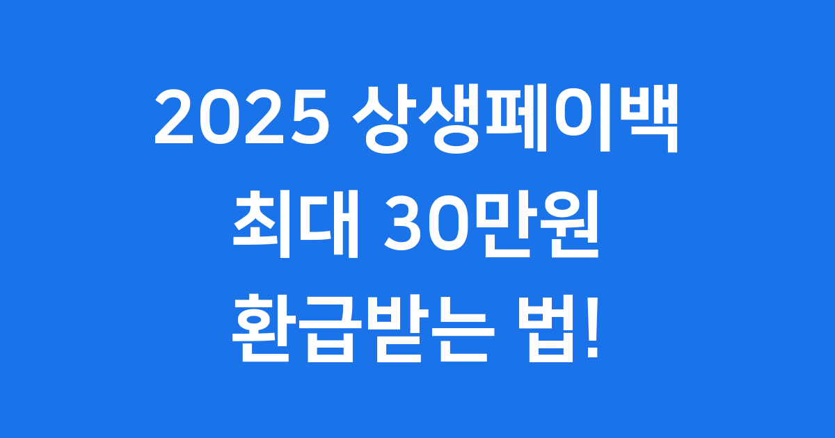 2025 상생페이백 신청방법 조건