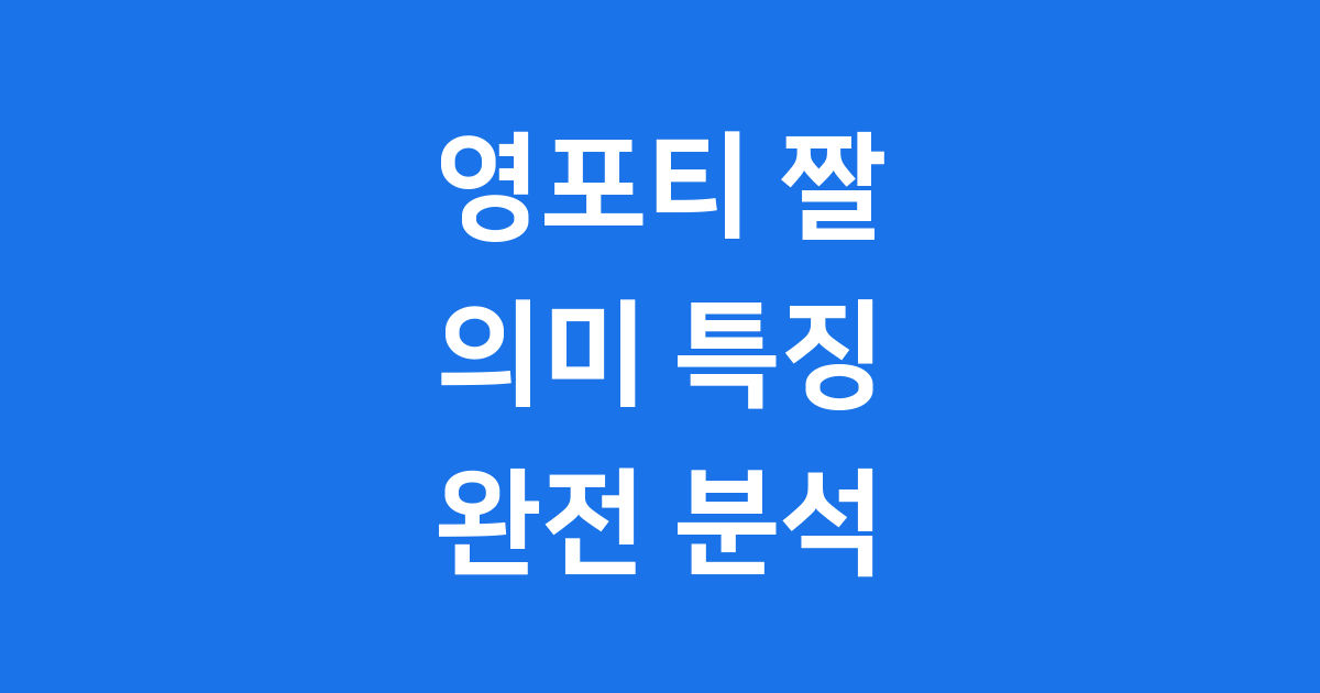 영포티 짤 의미 특징 사회적 시선 완전 분석