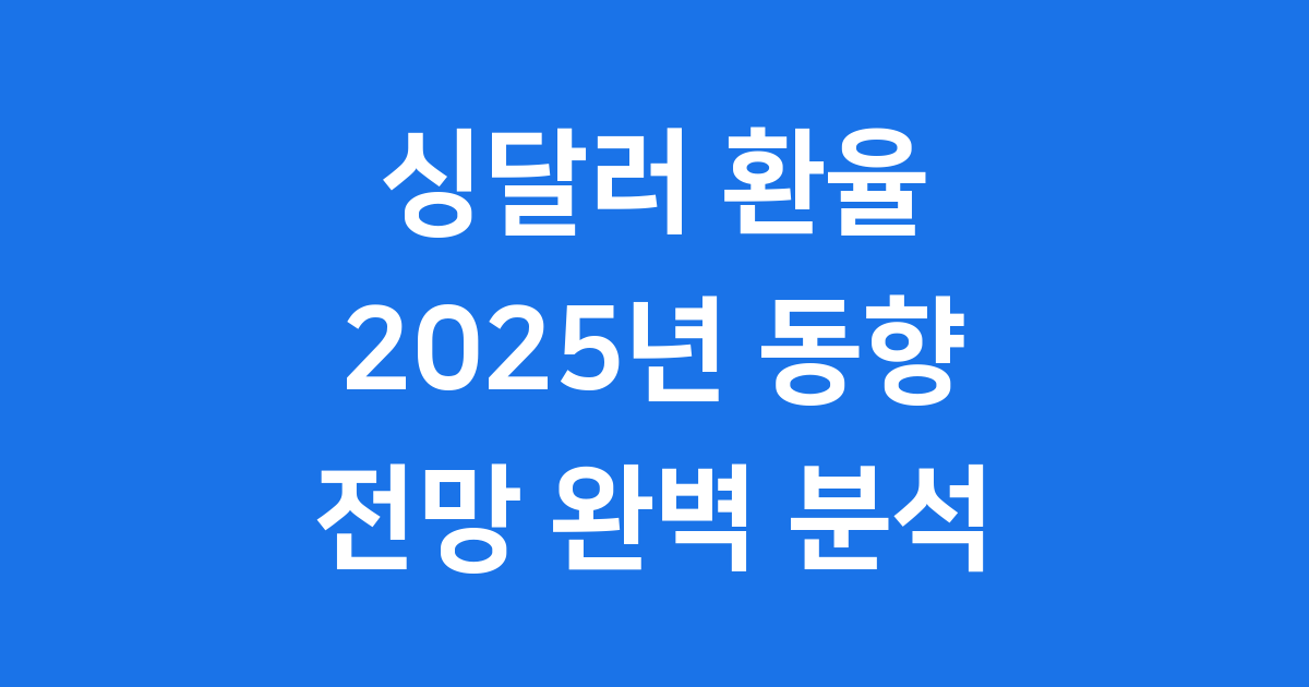 싱달러 환율 2025년 동향과 전망