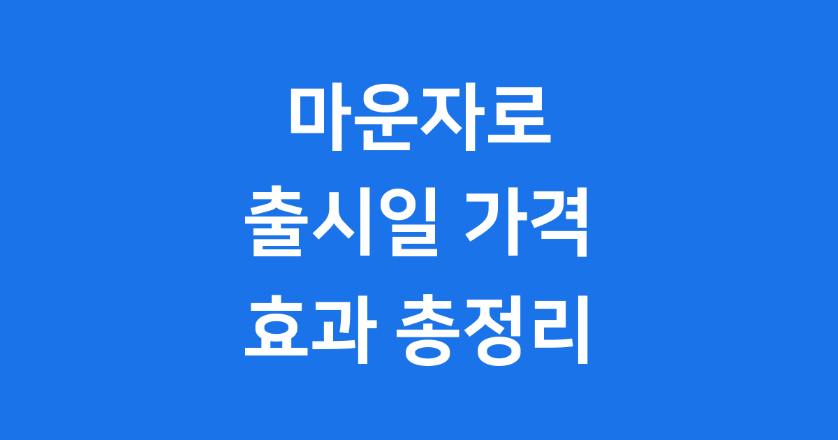 마운자로의 모든 것