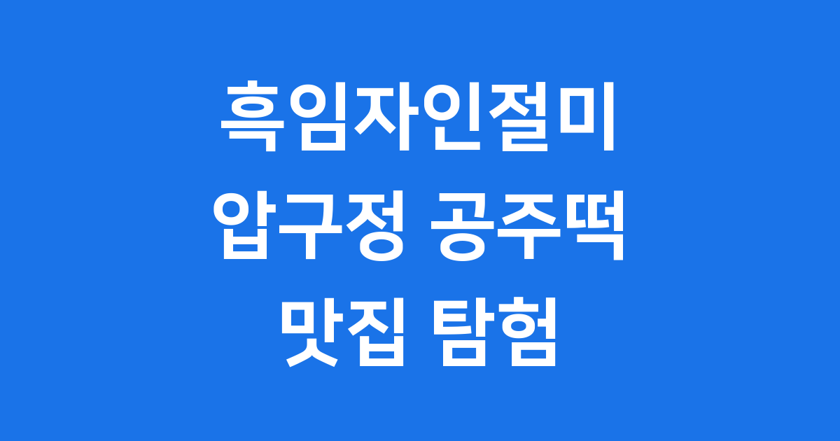 흑임자인절미 맛집 압구정 공주떡 구매 보관 방법