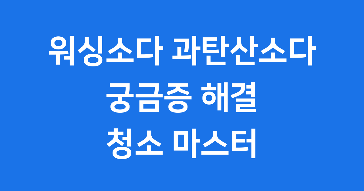 워싱소다 과탄산소다 차이점 활용법