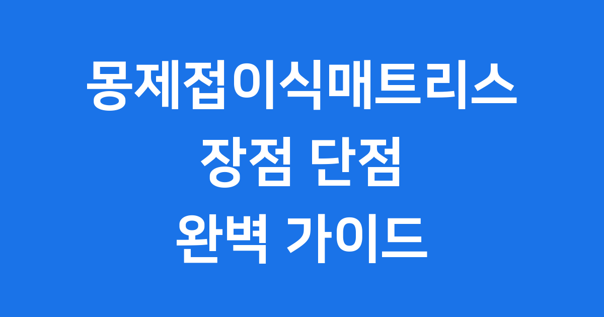 몽제접이식매트리스 장점 단점 후기 가격