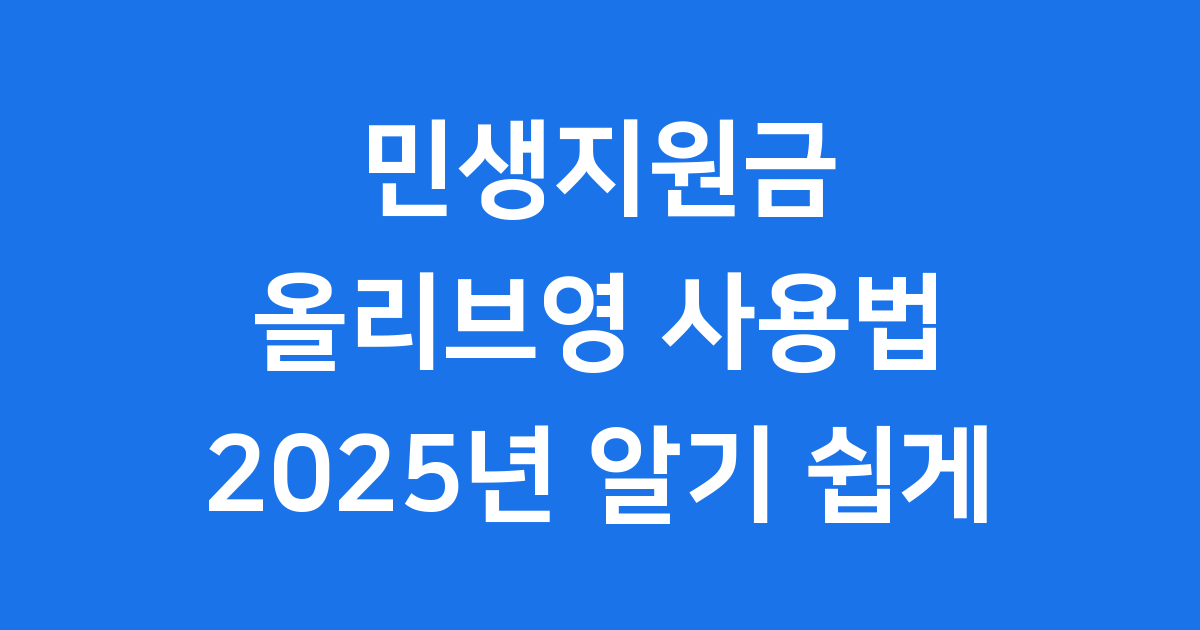 민생지원금 올리브영 사용법 가맹점 찾기 2025년