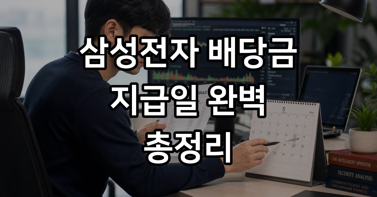 삼성전자 배당금 지급일 2026년 기준일 확인 방법