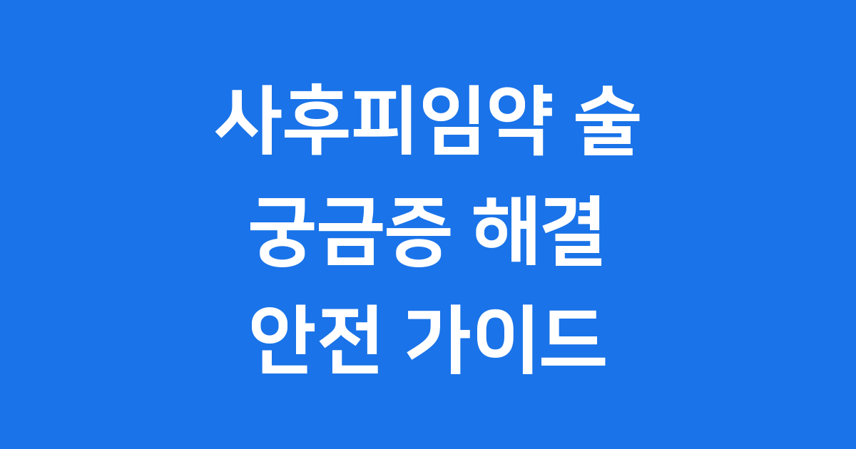 사후피임약 술