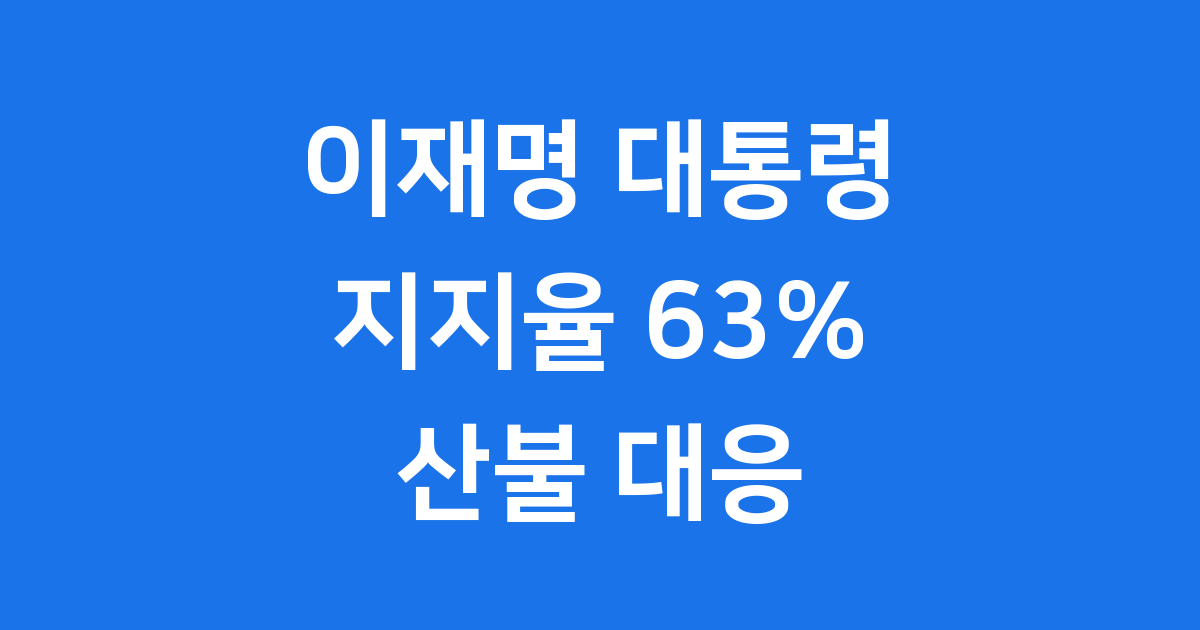 이재명 대통령 지지율과 2025년 산불 현황