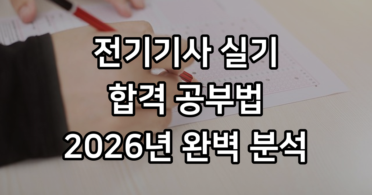 전기기사 실기 합격 수기 및 공부법