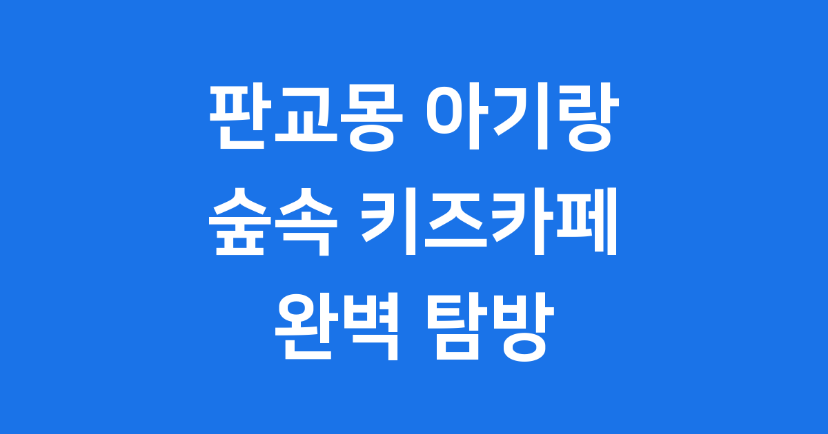 판교몽 아기랑 완벽 탐방
