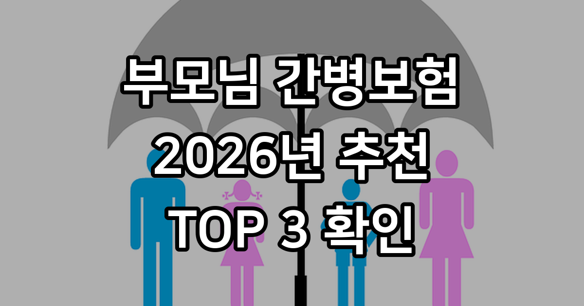 부모님 간병보험 추천 순위