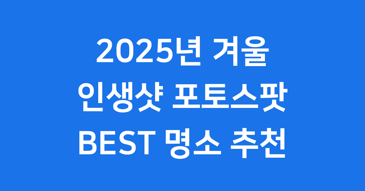 2025년 겨울 포토스팟: 인생샷 찍기 좋은 국내 명소 추천