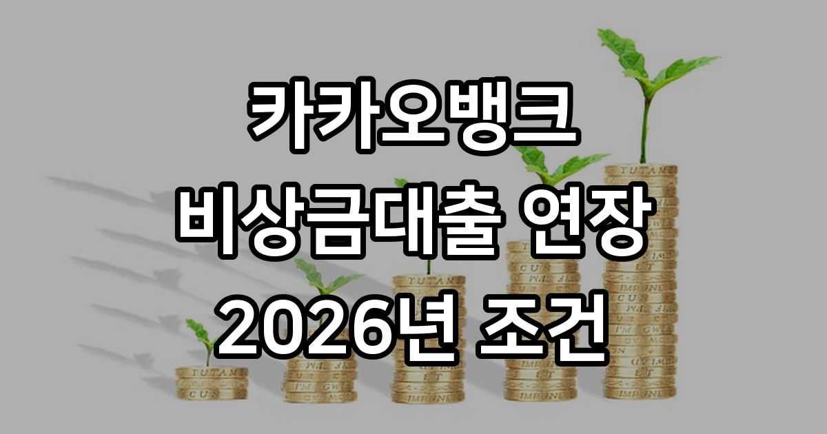 카카오뱅크 비상금대출 연장 방법