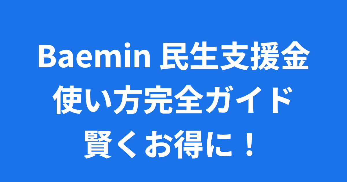 Baemin 民生支援金 使い方