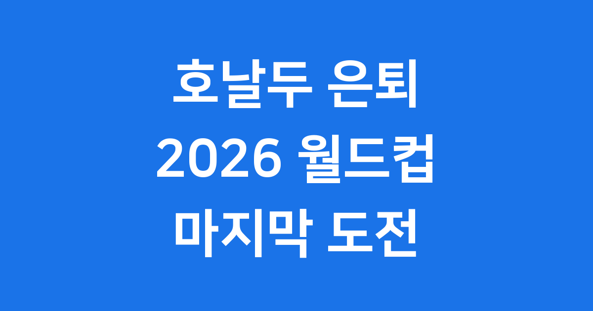 호날두 은퇴선언 2026 북중미 월드컵 마지막 무대