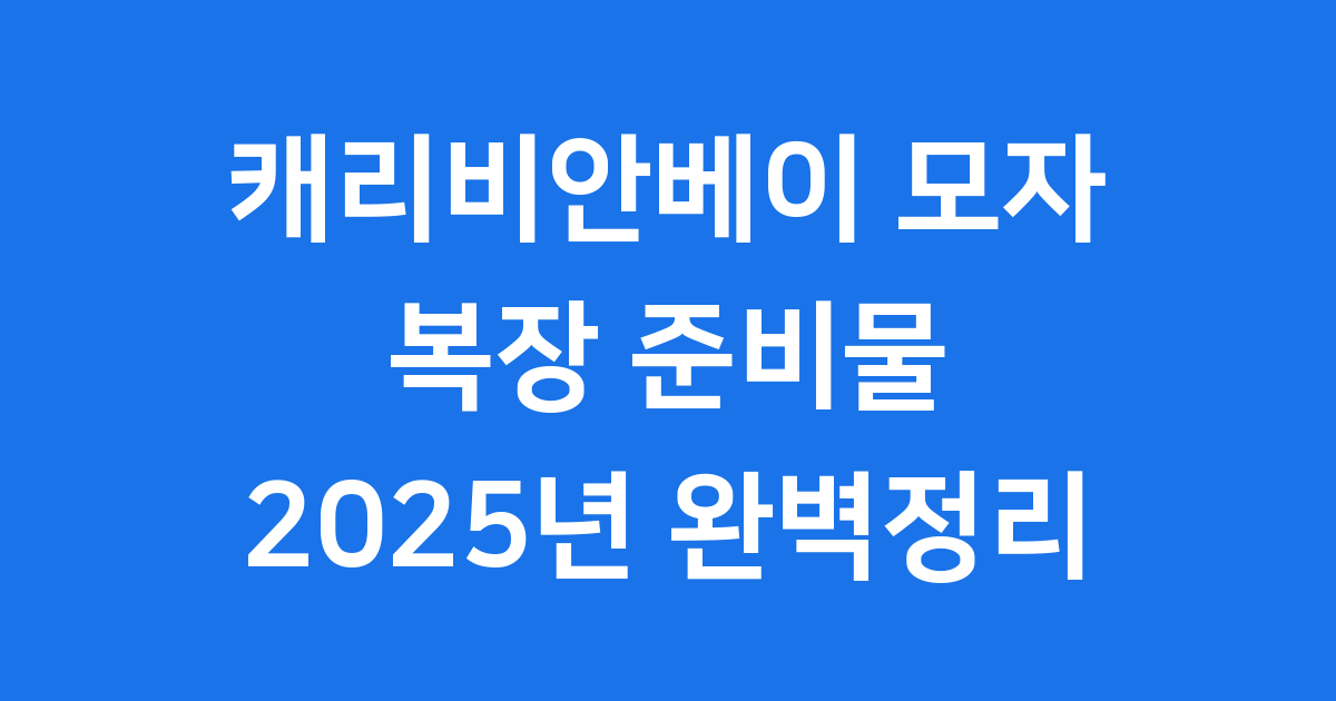캐리비안베이 모자 규정 복장 준비물 2025년 완벽정리