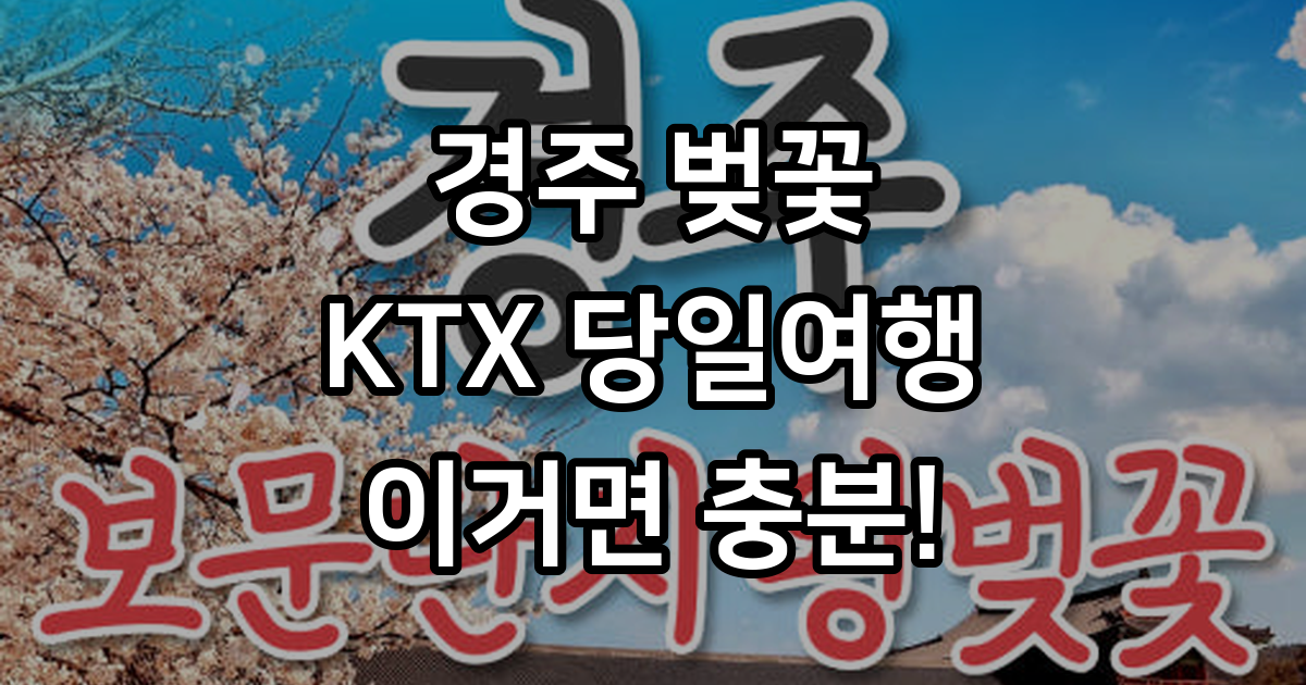 KTX 경주 보문단지 벚꽃축제 당일 기차여행 (보문단지 황리단길 첨성대 대릉원 국내 패키지) : 청송관광여행사