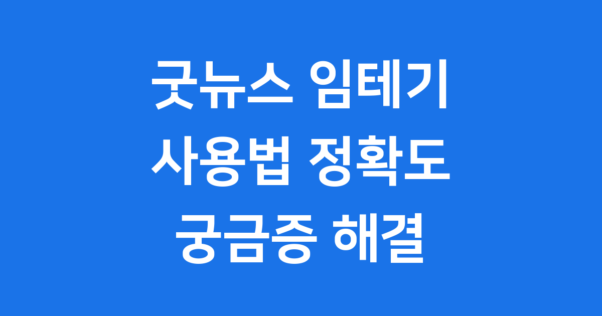 굿뉴스 임테기 사용법과 정확도