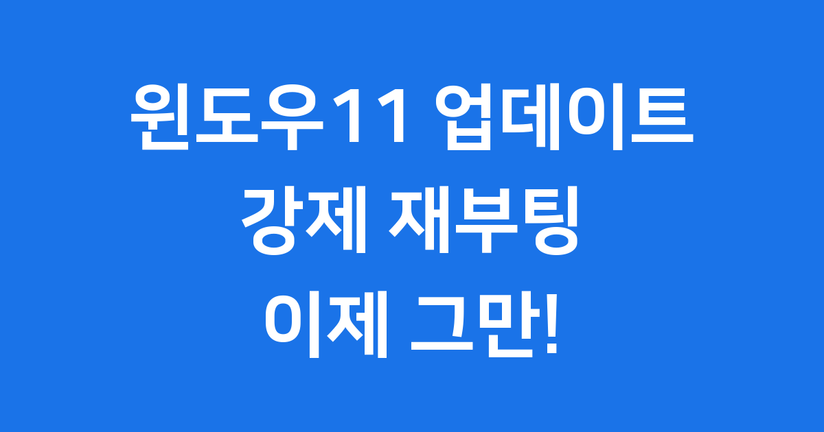 윈도우11 업데이트 끄기
