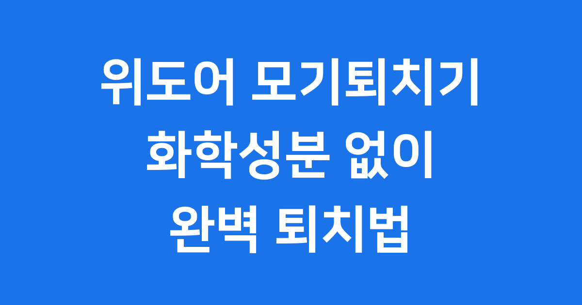 위도어 모기퇴치기: 여름철 해충 고민 끝