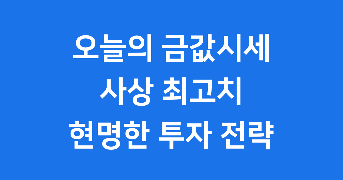 오늘의 금값시세