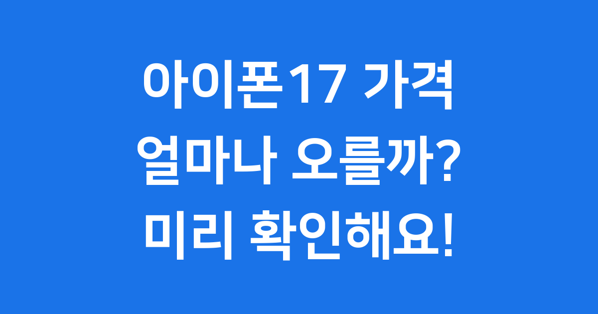 아이폰17 가격