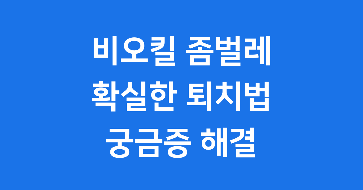 비오킬 좀벌레 퇴치법 궁금증 해결