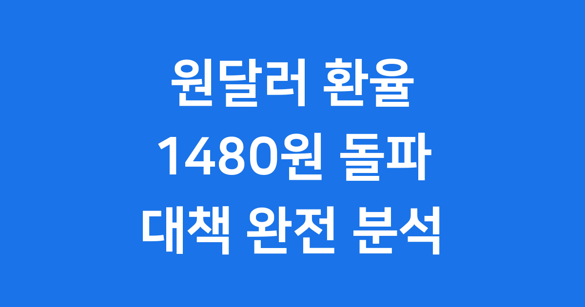 원달러 환율 1480원 돌파 한국은행 유동성 확대 대책