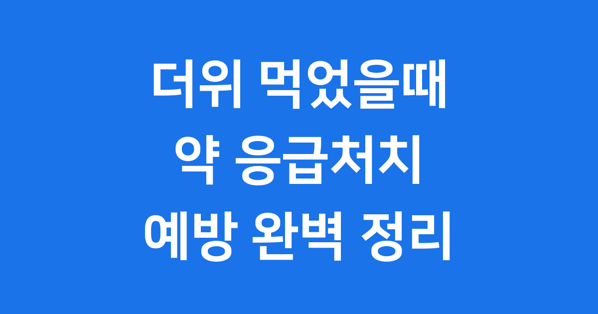 더위 먹었을때 약