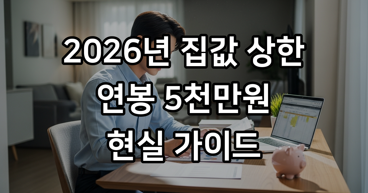 2026년 연봉 5천 직장인 수도권 아파트 현실적인 구매 가능 가격은?