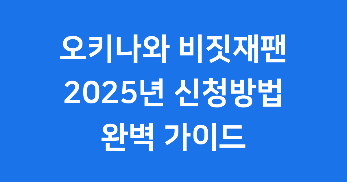 오키나와 비짓재팬 2025년 신청방법 입국심사