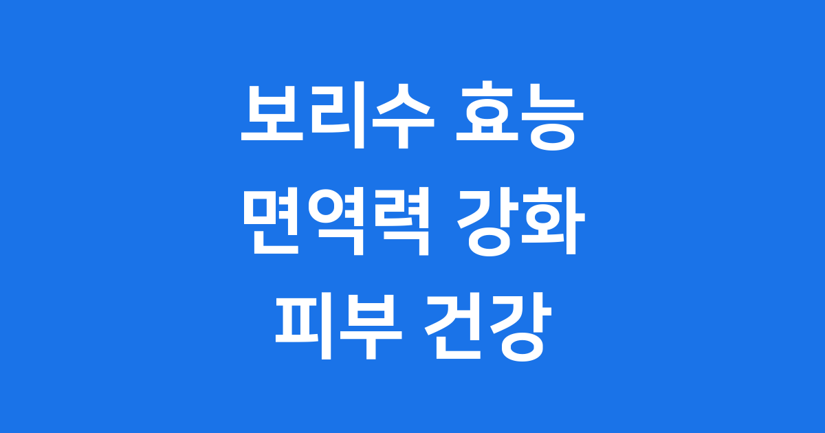 보리수 효능 면역력 피부 건강 관리법