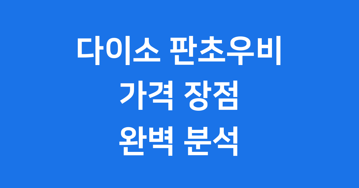 다이소 판초우비 장점 가격 비교