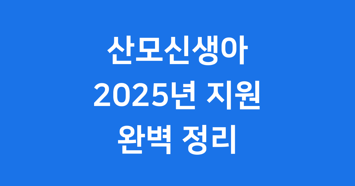 산모신생아 건강관리 지원사업 2025 신청 방법 완벽 정리
