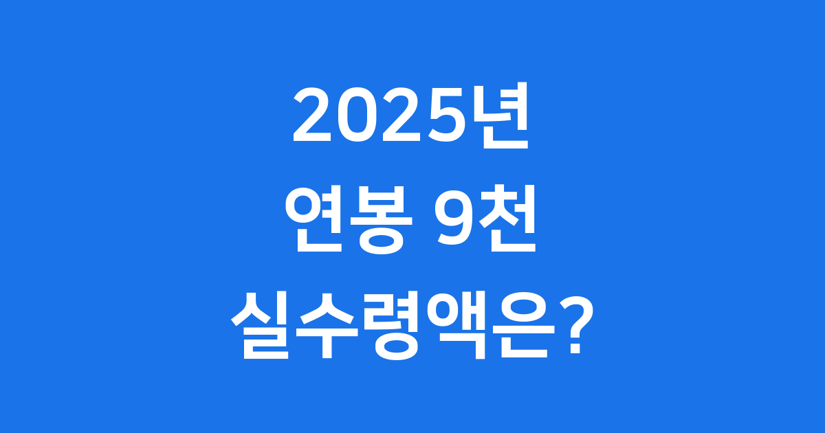 연봉 9천 실수령액